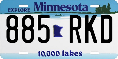MN license plate 885RKD