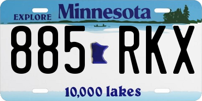 MN license plate 885RKX