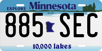 MN license plate 885SEC