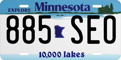 MN license plate 885SEO