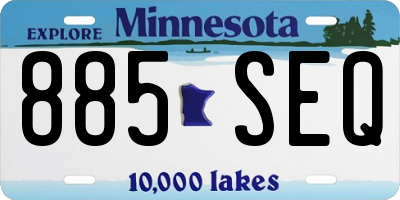 MN license plate 885SEQ