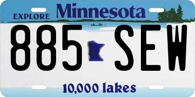 MN license plate 885SEW
