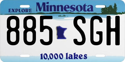 MN license plate 885SGH