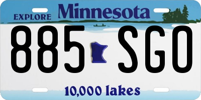 MN license plate 885SGO