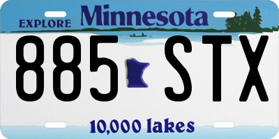 MN license plate 885STX