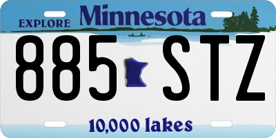 MN license plate 885STZ