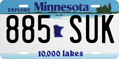 MN license plate 885SUK