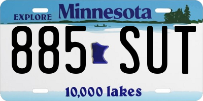 MN license plate 885SUT