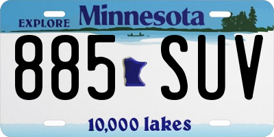MN license plate 885SUV