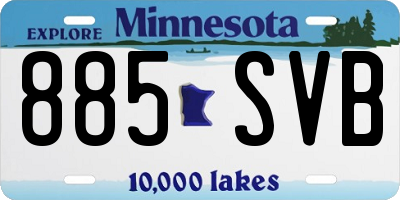 MN license plate 885SVB