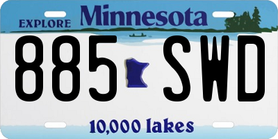 MN license plate 885SWD
