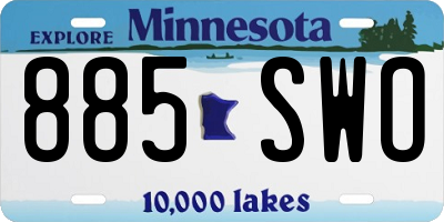 MN license plate 885SWO