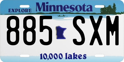 MN license plate 885SXM