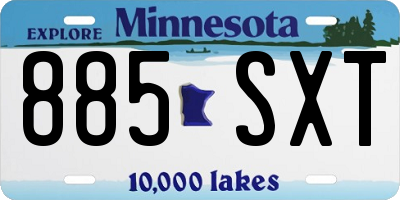 MN license plate 885SXT