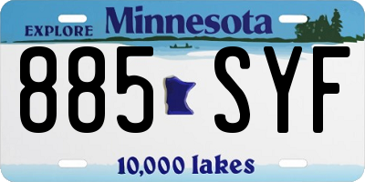 MN license plate 885SYF
