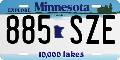 MN license plate 885SZE
