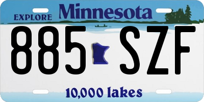 MN license plate 885SZF