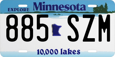 MN license plate 885SZM