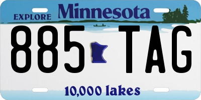 MN license plate 885TAG