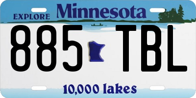 MN license plate 885TBL
