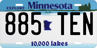 MN license plate 885TEN