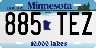 MN license plate 885TEZ