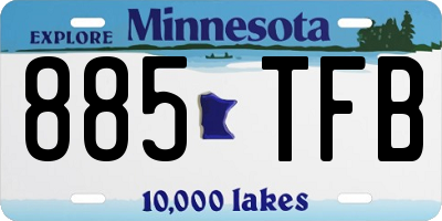 MN license plate 885TFB