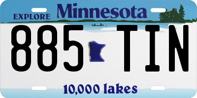 MN license plate 885TIN
