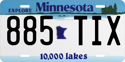MN license plate 885TIX