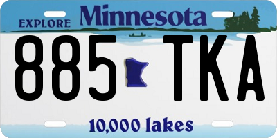 MN license plate 885TKA