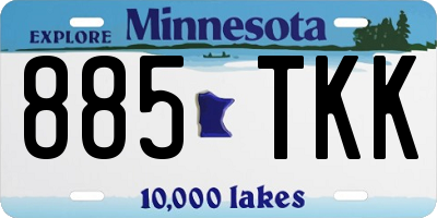 MN license plate 885TKK