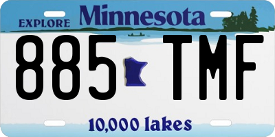MN license plate 885TMF