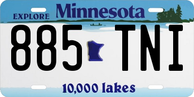 MN license plate 885TNI