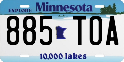 MN license plate 885TOA