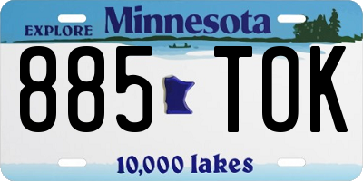 MN license plate 885TOK