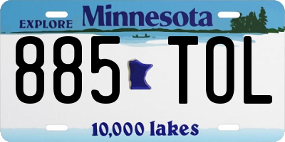 MN license plate 885TOL