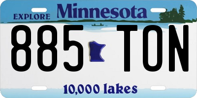 MN license plate 885TON