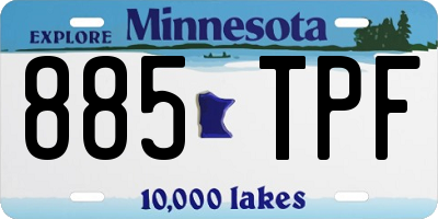 MN license plate 885TPF