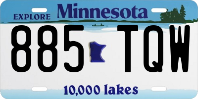 MN license plate 885TQW