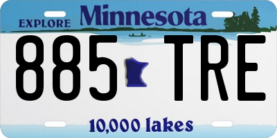 MN license plate 885TRE