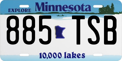 MN license plate 885TSB
