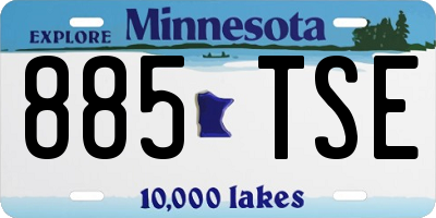 MN license plate 885TSE