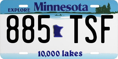 MN license plate 885TSF