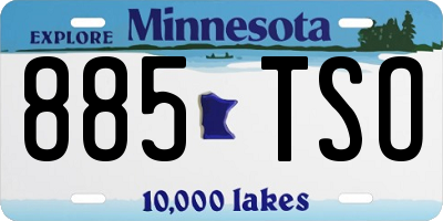 MN license plate 885TSO