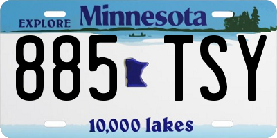 MN license plate 885TSY