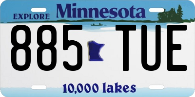 MN license plate 885TUE