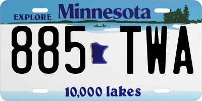 MN license plate 885TWA