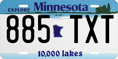 MN license plate 885TXT