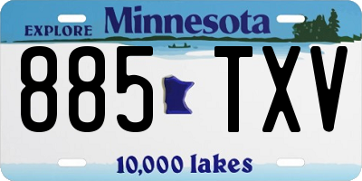 MN license plate 885TXV