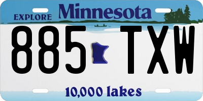 MN license plate 885TXW